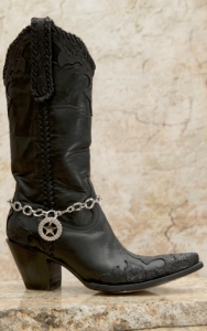 Blazin Roxx® Silver Chain w/ Crystal Star Charm Boot Bracelet