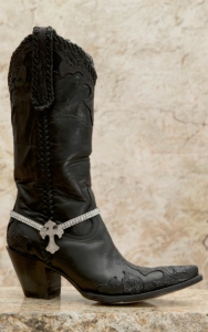 Blazin Roxx® Crystal Chain w/ Crystal Cross Charm Boot Bracelet