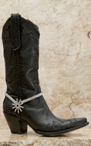 Blazin Roxx® Crystal Chain w/ Crystal Spur Rowel Charm Boot Bracelet