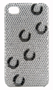 M&F Western Products® Silver & Black Horseshoe Bling Cross iPhone 4 Case