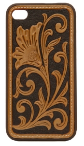 M&F Western Products® Brown with Tan Embossed Tooled Flower iPhone Case