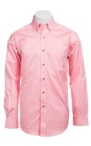 Ariat Mens L/S Solid Pink Shirt 10000527