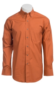 Ariat Mens L/S Solid Orange Shirt 10010559