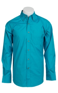 Ariat Mens L/S Solid Turquoise Shirt 10010560