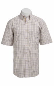Ariat® Men's S/S Macey White Multi Western Plaid 10010647