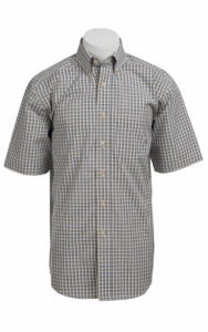 Ariat® Men's S/S Baker Blue & Yellow Western Plaid 10010675