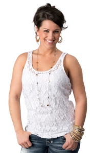 Ariat® Women's White Lace Sleeveless Tank Fashion Top