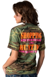 Backwoods Barbie® Ladies Camo Shopping with Your Husband Short Sleeve Tee