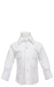 Ely Cattleman® L/S Solid White Snap  Sizes 0-7