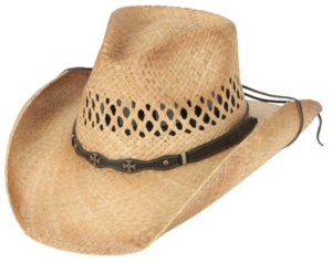 Cavenders® Raffia Vent Double Cross Straw Cowboy Hat