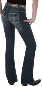 Booty Up™ by Wrangler® Women's Peace on Earth Low Rise Dark Stonewash Jean