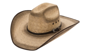 Cavenders® 10X Wind River Double Burnt Brown Bound Edge with Buckle Palm Leaf Cowboy Hat