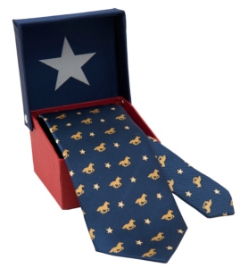 American Lifestyle® Navy w/ Gold Galloping Bronco & Stars Neck Tie