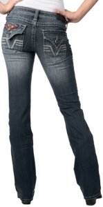 Affliction® Ladies Jade Patch Flap Pocket Rosaline Boot Cut Jean