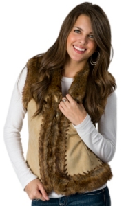 Montanaco® Women's Palomino w/ Faux Fur Trim Saddle Stitch Vest
