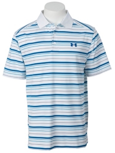 Under Armour® Men’s White w/ Empire Blue Stripe UA Performance Polo