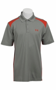 Under Armour® Men's Grey & Orange UA Performance Colorblock Polo