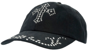 M&F® Black with Silver Studded Cross Cap