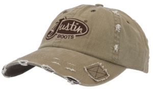 Justin Boots® Tan Distressed Patch Cap