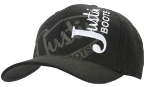 Justin Boots®  Mens Black Embroidered Logo Flex Fit Cap