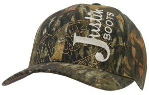 Justin Boots® Mens Mossy Oak  Embroidered Logo Flex Fit Cap