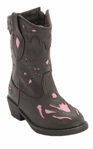 Roper® Infants Brown w/ Pink Inlay Western Fashion Boots