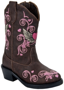 Roper® Infants Brown w/ Pink Embroidereded Design  Western Fashion Boots