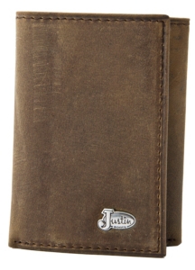 Justin® Trifold Distressed Medium Brown Wallet