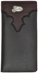 Justin® Brown Scallop Mens Rodeo Wallet/Checkbook Cover