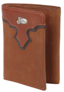 Justin® Copper Brown Tri-Fold Wallet w/ Emblem 17354216