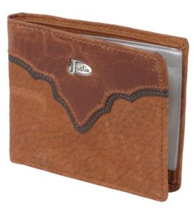 Justin® Copper Brown Bi-Fold Wallet w/ Emblem 17355216