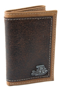 Justin® Bent Rail™ Dark Brown with Light Brown Edge & Thick Stitch Tri-Fold Wallet