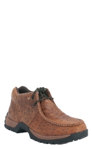 Roper® Men's Vintage Tan Ostrich Print Driving Moc Lacer