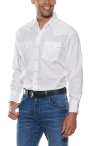 Ely & Walker L/S Tone-On-Tone Solid White Shirt 20193401