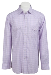 Rancho Estancia® Men's Lavender, Hot Pink & White Plaid Long Sleeve Western Shirt 20715EZE