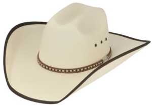 Cavenders® Ivory Straw Bound Edge Cowboy Hat