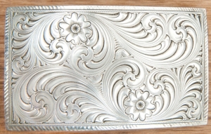 Montana Silversmiths® Antiqued Silver with Floral Filigree Rectangle Belt Buckle