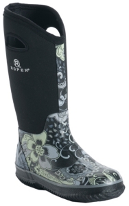 Roper® Women's Black & Blue Paisley Round Toe Muck Boot