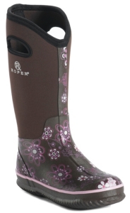 Roper® Women's Brown w/ Pink Floral Print Round Toe Muck Boot