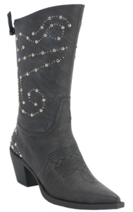 Roper® Rockstar™ Women's Chocolate w/ Silver & Brass Studs Pointed Toe Western Fashion Boot