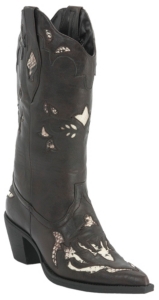 Roper® Rockstar™ Women's Chocolate w/ Python Snake Inlay Pointed Toe Western Fashion Boot