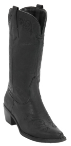 Roper® Women's Black w/ Black Vine Embroidery Pointed Toe Western Fashion Boots