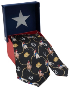 American Lifestyle® Black w/ Rodeo Cowboys Neck Tie