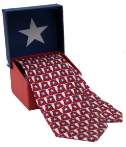 American Lifestyle® Red w/ Blue Stars & Longhorns Neck Tie