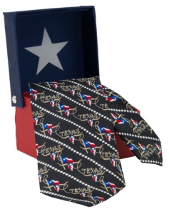 American Lifestyle® Black w/ Texas Flag & Longhorns Neck Tie