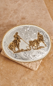 Montana Silversmiths® Large Oval Team Roping Buckle