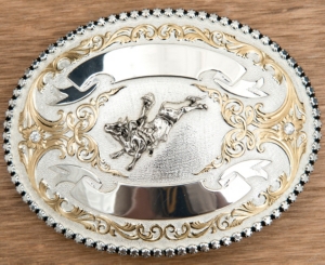 Montana Silversmiths® Medium Oval Rhinestone Bullrider Buckle