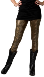 Karlie® Women's Tan Snakeskin Leggings