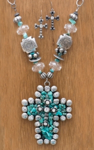 M&F Western Products® Large Turquoise Stone Cross Jewelry Set