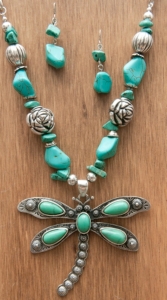 M&F Products® Silver & Turquoise Dragonfly Jewelry Set 29591